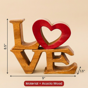 Elmija Enduring Love – Hand-Carved Wooden Sculpture, Handmade Decorative Home Art