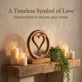 Solid Wood Heart Sculpture - Unique Gift from Daughter, Son, Husband, Mantel Decor - Gift for Mom