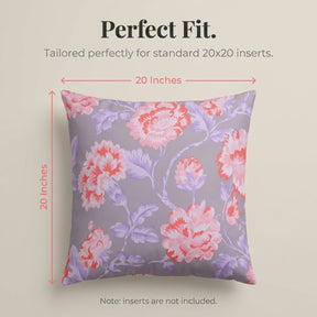 Floral Printed Throw Pillow Covers - 20 x 20 Inches