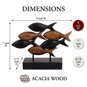 Hand-carved wooden fish sculpture from Aqua Serenity, a stylish wooden décor piece ideal for home decoration or gifting.