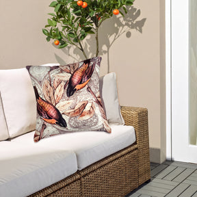 Set of four LD20180010170-4 birds printed design throw pillow covers showcasing colorful bird illustrations on fabric.