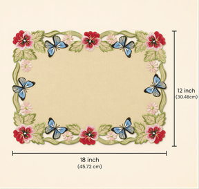 a decorative frame with a floral border and butterflies. The frame is 18 inches wide and 30.48 inches tall.