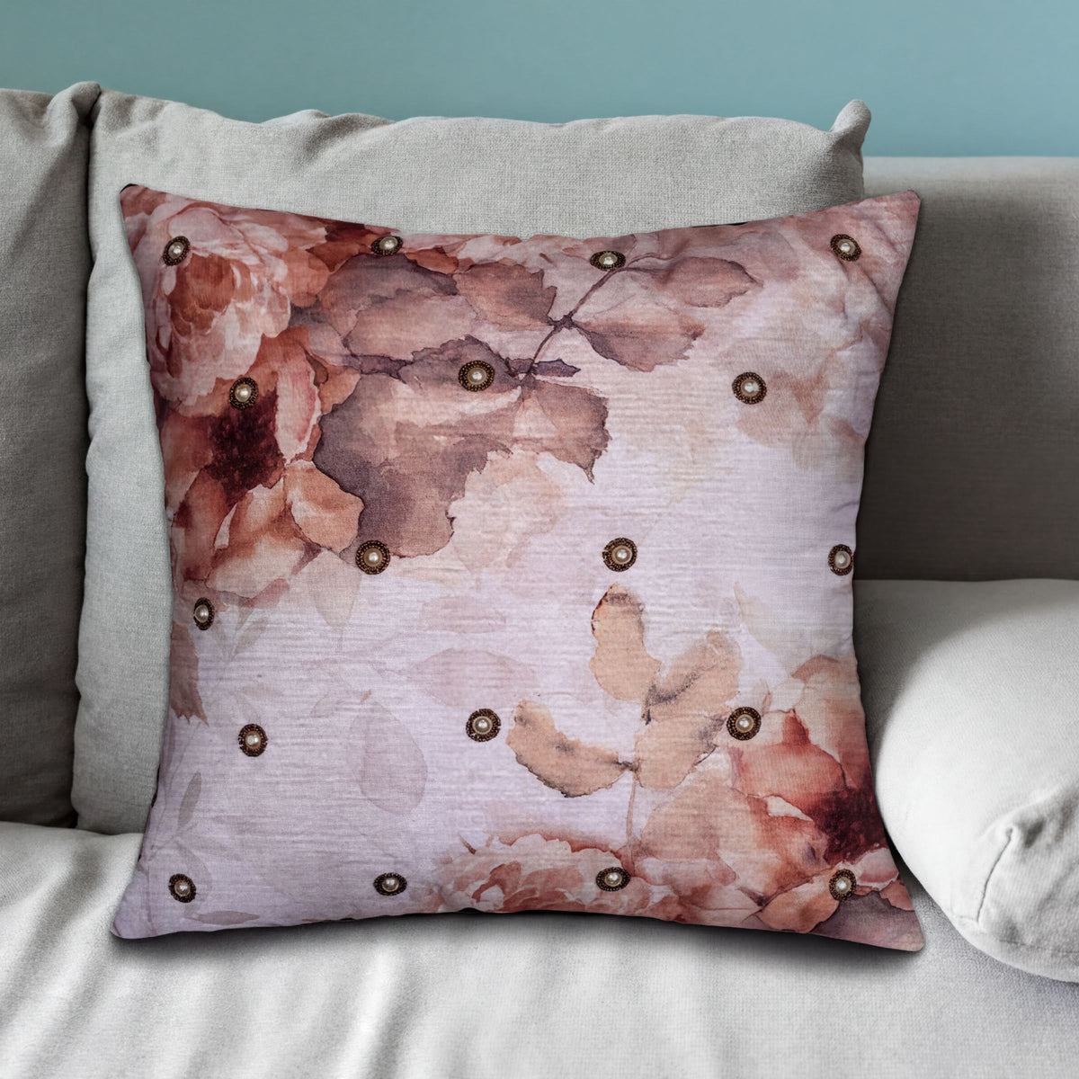 Set of four LD20180010136-4 bird printed design throw pillow covers, showing colorful bird illustrations on fabric.