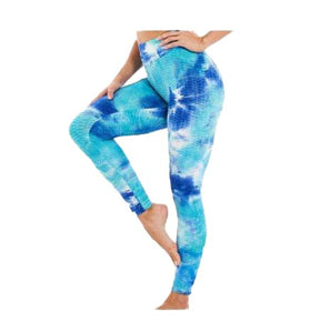 Yogazen Printed Capri Leggings - Blue