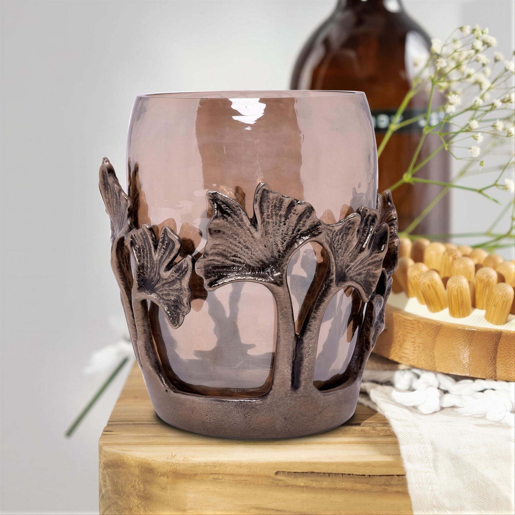Elegant Aura stylish bathroom tumbler, contemporary decorative bath décor accessory with sleek design and modern home accent.