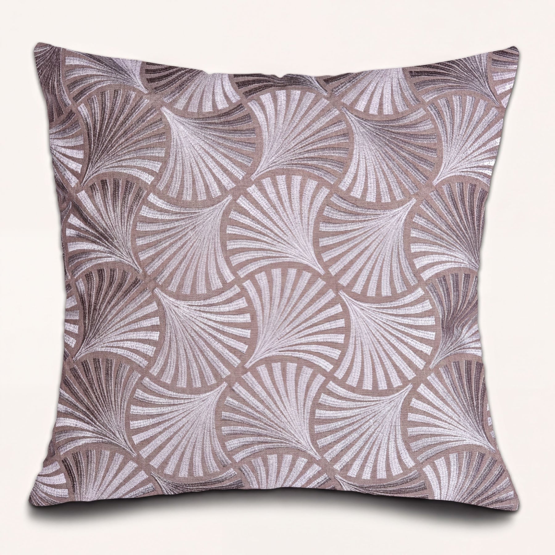 Throw Pillow Covers - Beige Brown Linen Cushion Covers 20 x 20 Inch Zipper Closure