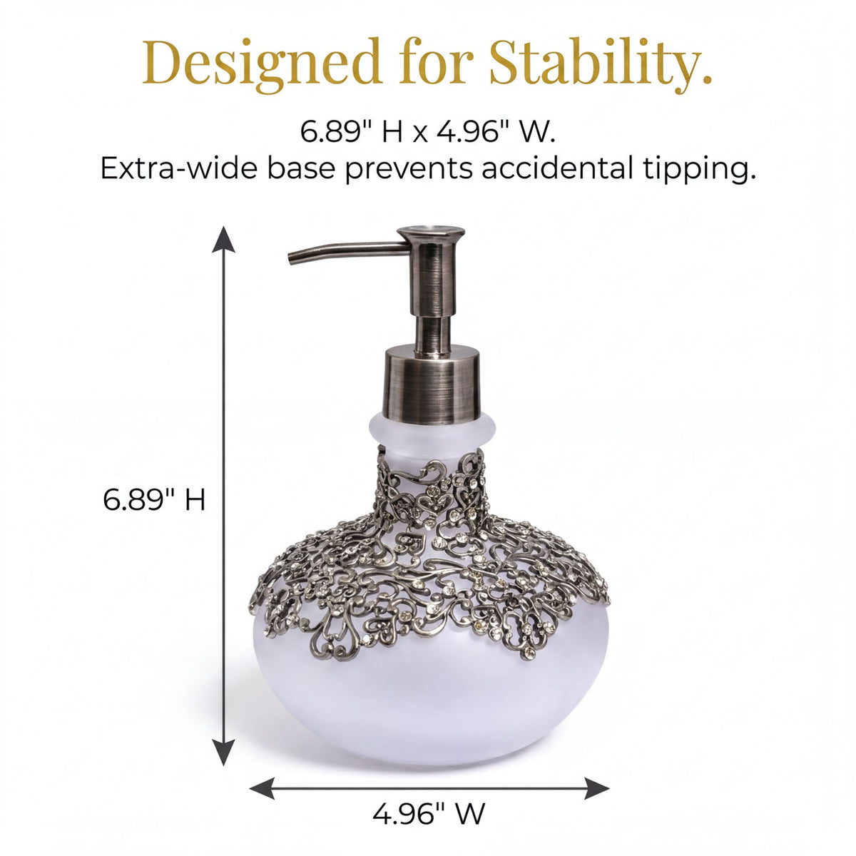 Elegant Haven LB 22725 modern decorative lotion dispenser with a handmade design, ideal for bathroom decor and gifting.