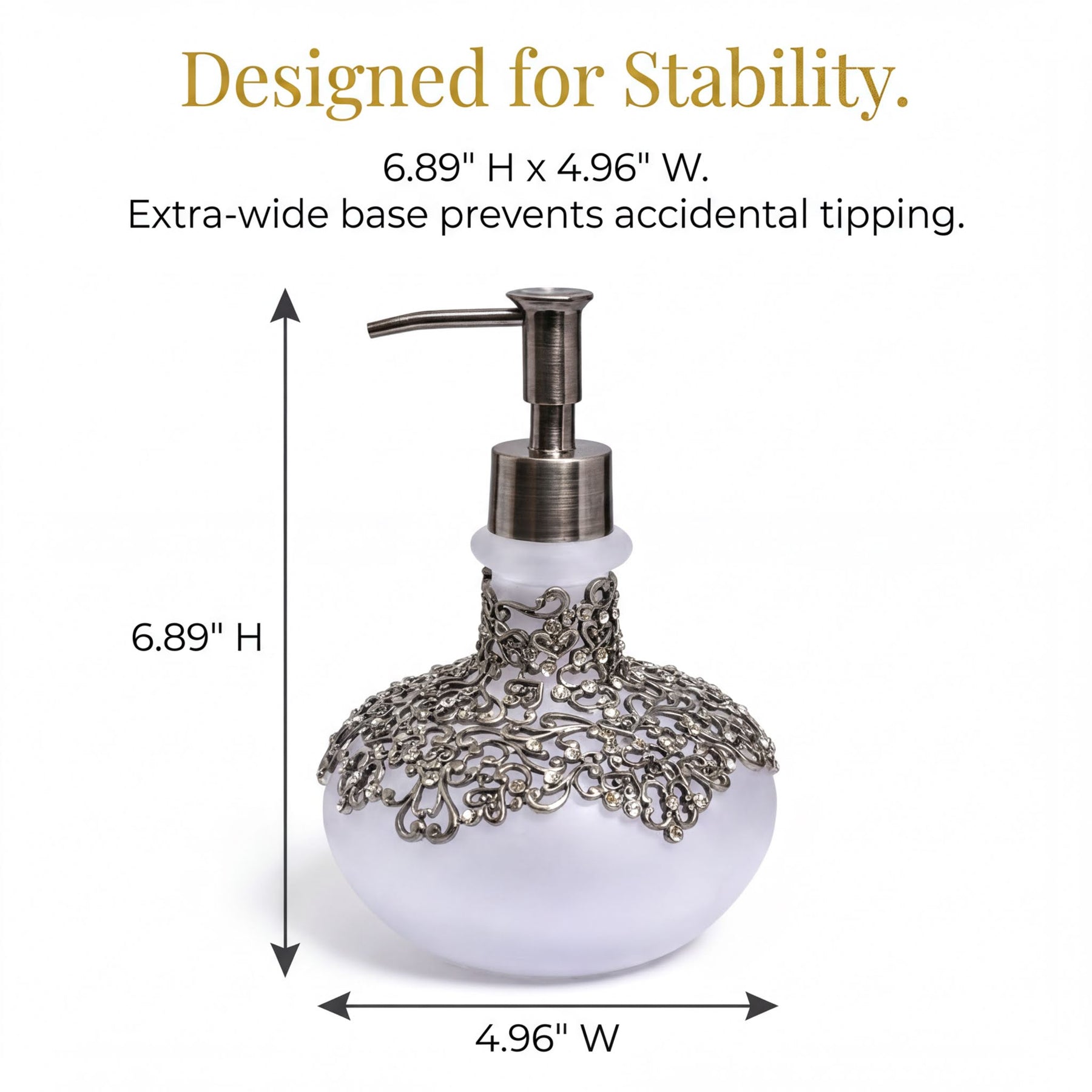 Elegant Haven LB 22725 modern decorative lotion dispenser with a handmade design, ideal for bathroom decor and gifting.