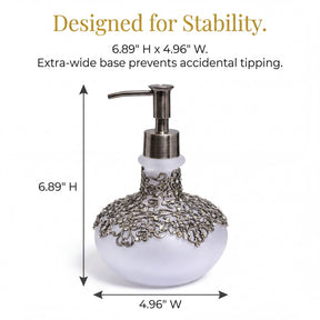 Elegant Haven LB 22725 modern decorative lotion dispenser with a handmade design, ideal for bathroom decor and gifting.