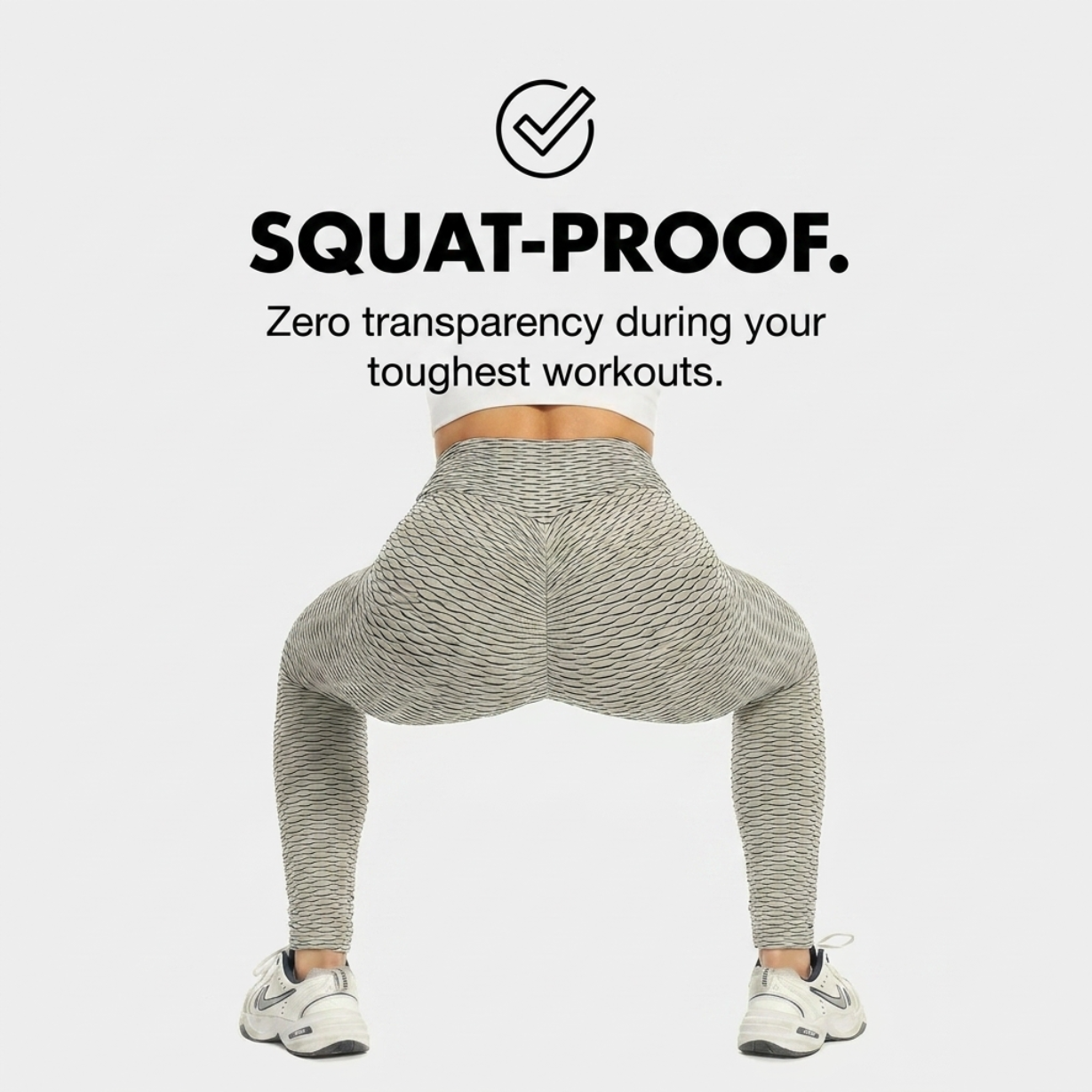 High Waist Leggings, Scrunch Booty, Textured Tummy Control - Grey & Maroon