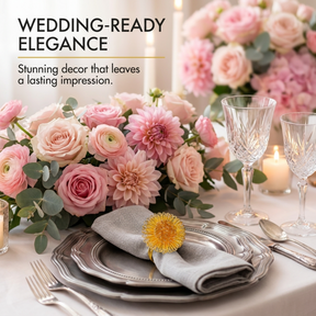 Floral Grace – Napkin Rings in Gold Floral Design, Artistic Decorative Dining Table Accent