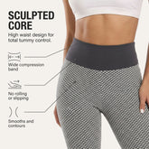 High Waist Capri Leggings, Gray, Tummy Control Yoga Workout Wear