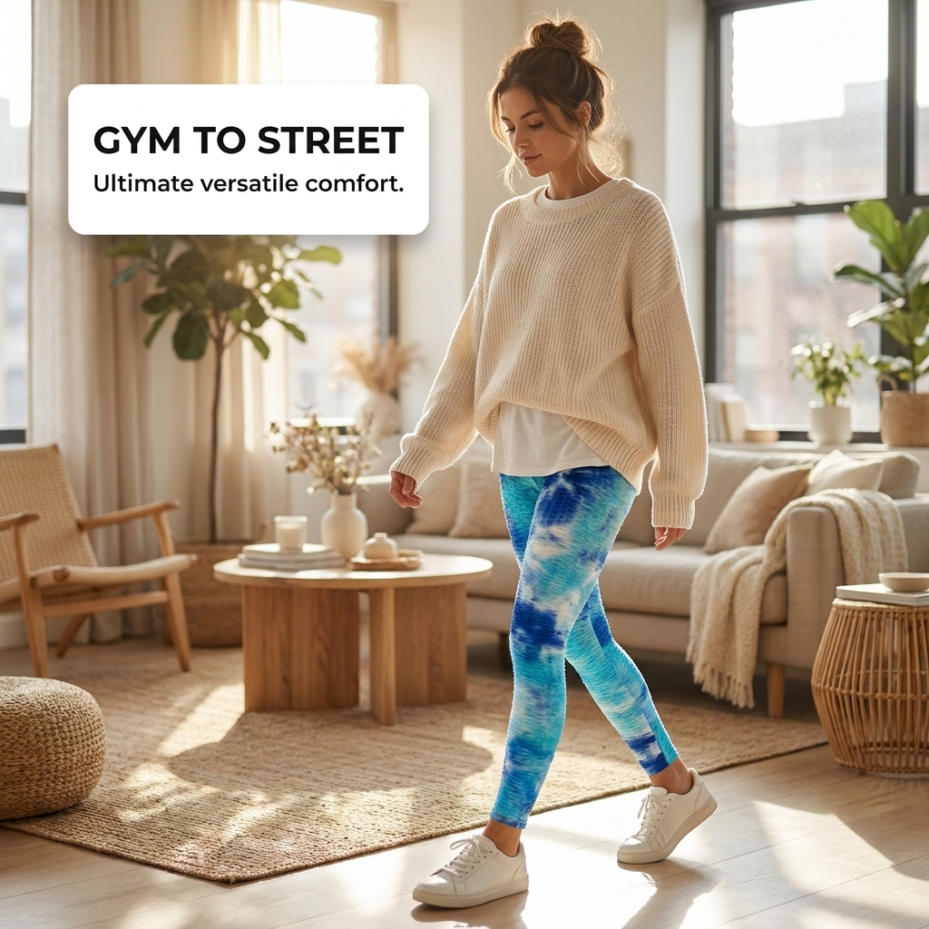 Yogazen Women's High-Waist Capri Leggings – Tummy-Control Yoga Pants (Camo & Brights)