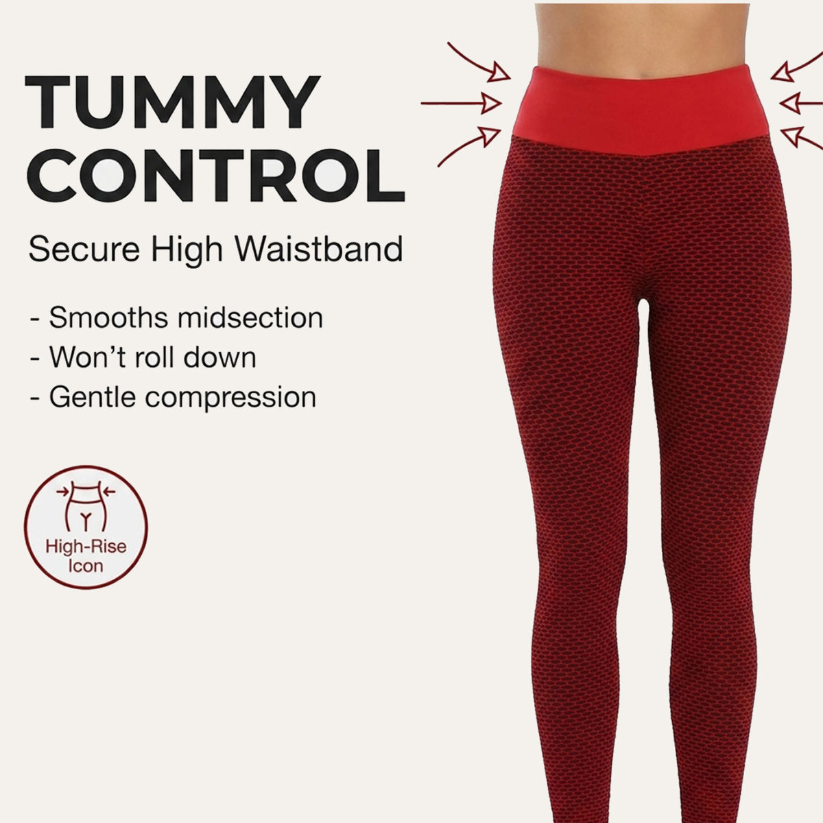 High Waist Capri Leggings, Red | Yogazen Women's Yoga Workout Wear