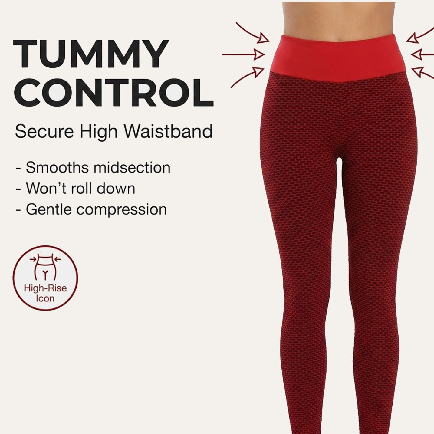 High Waist Capri Leggings, Red | Yogazen Women's Yoga Workout Wear