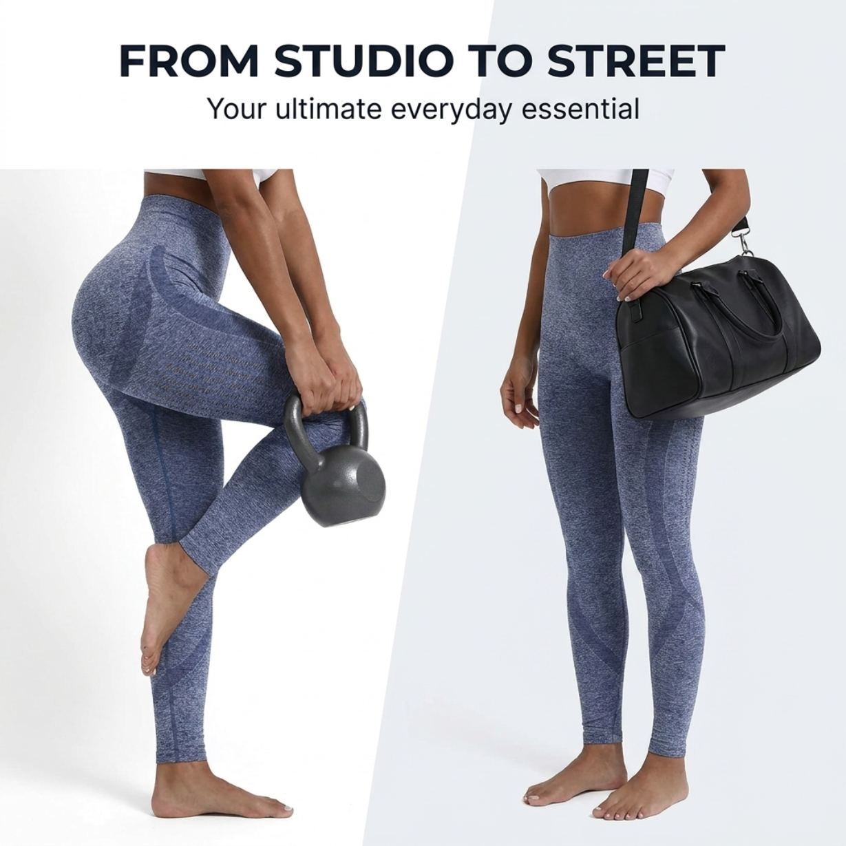 Yogazen Women's High-Waist Seamless Leggings – Ruched Butt Tummy-Control Tights