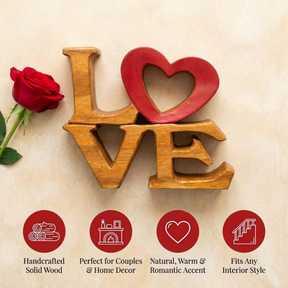 Elmija Enduring Love – Hand-Carved Wooden Sculpture, Handmade Decorative Home Art
