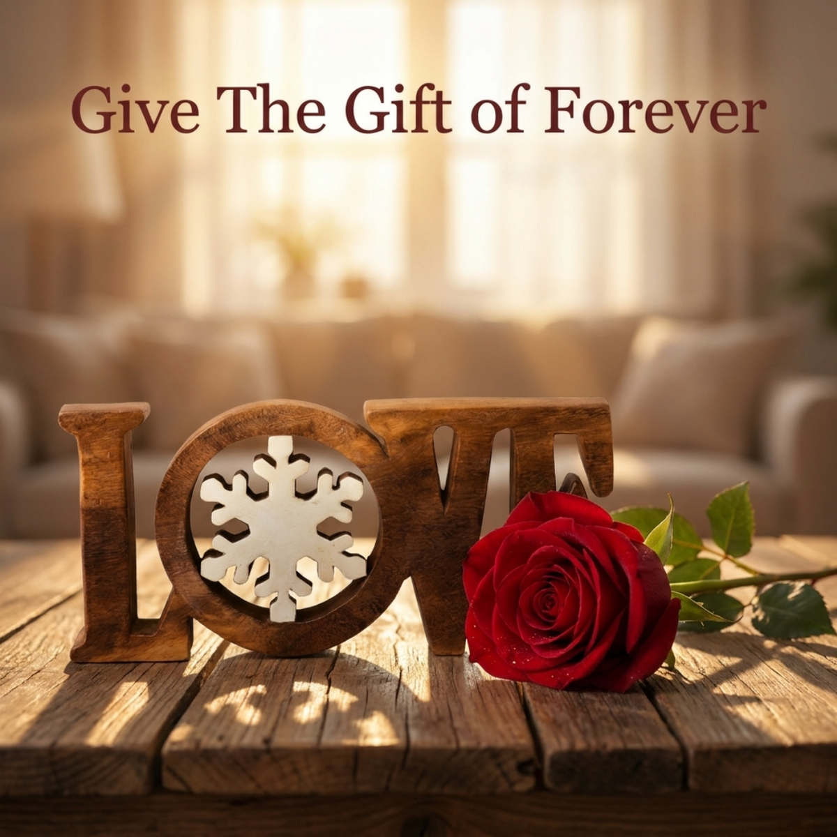 Wooden Love Sign – Endless Love, Acacia Wood