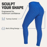 Yogazen Women's High-Waist Scrunch Booty Leggings – Blue