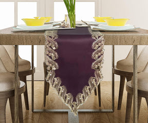 Violet Dream – Plum Gold Table Runner, Anyce Collection Artistic Home Table Décor 14*108 inch