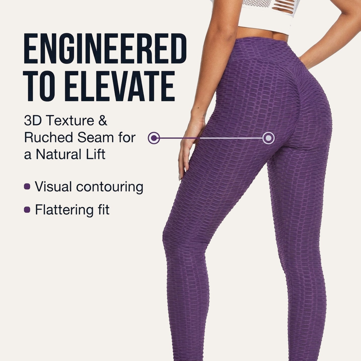 Yogazen Women's High-Waist Scrunch Booty Leggings – Purple
