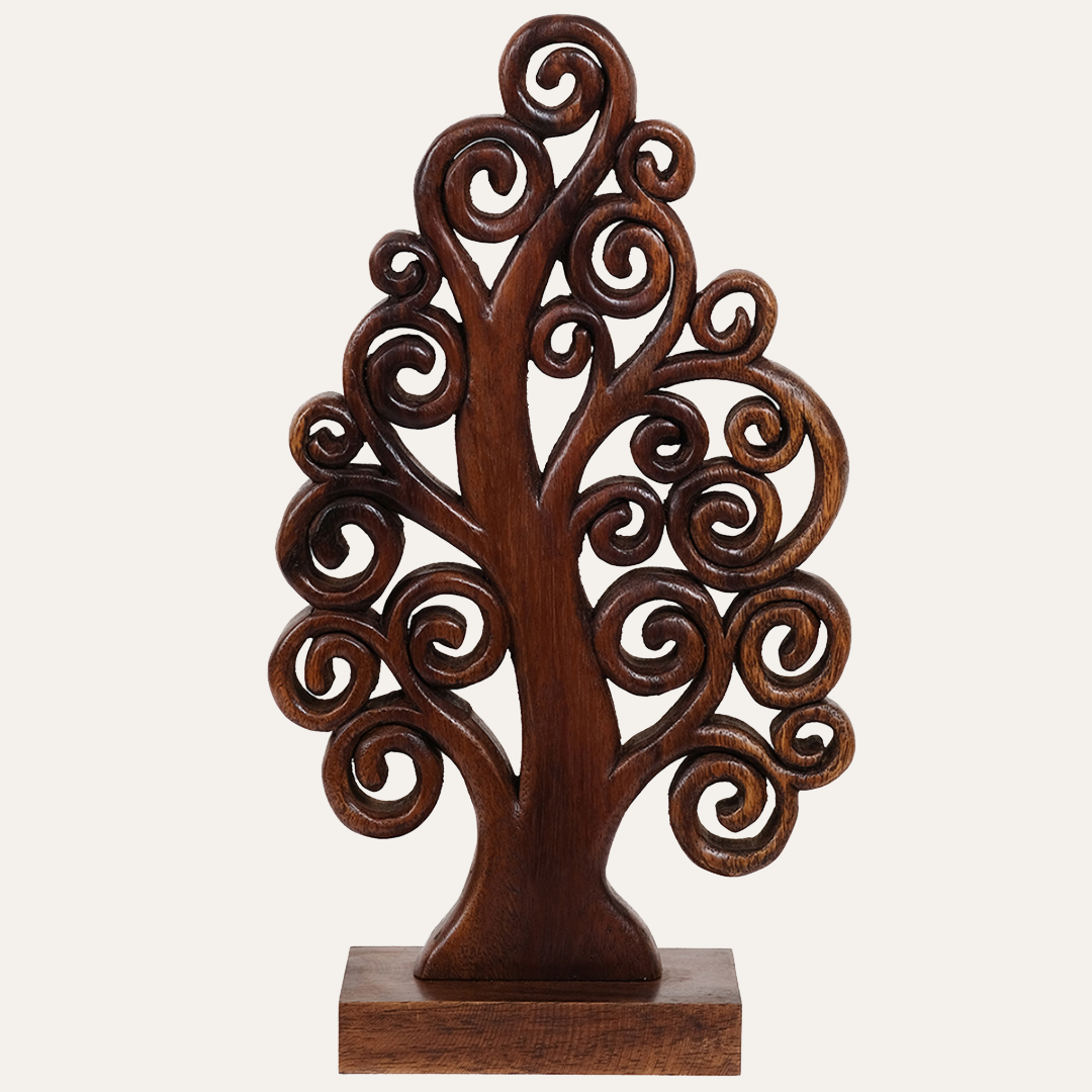 Mccaullie Tree of Life Wooden Sculpture – Handmade Art | Decozen Luxe - Decozen