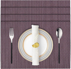 Decozen Placemats - Table Protector for Kitchen Decor Scratch Heat Resistant Placemats Washable Wipeable Indoor Outdoor Home Decor Table Place Mats Vinyl PVC 18x12 Inches - Brown - Decozen