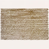 Set of six gold PVC cut out placemats with decorative patterns for protecting surfaces and enhancing table settings.