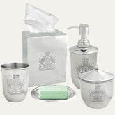 Bathroom Accessory Set - Elegant Silver Metal Bathroom Organizer Collection