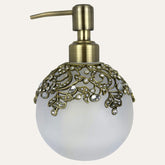 Soap Dispenser – Frosted Glass Decorative Lotion Pump with Rust Proof Design, 11.5 oz
