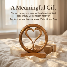 Solid Wood Heart Sculpture - Unique Gift from Daughter, Son, Husband, Mantel Decor - Gift for Mom