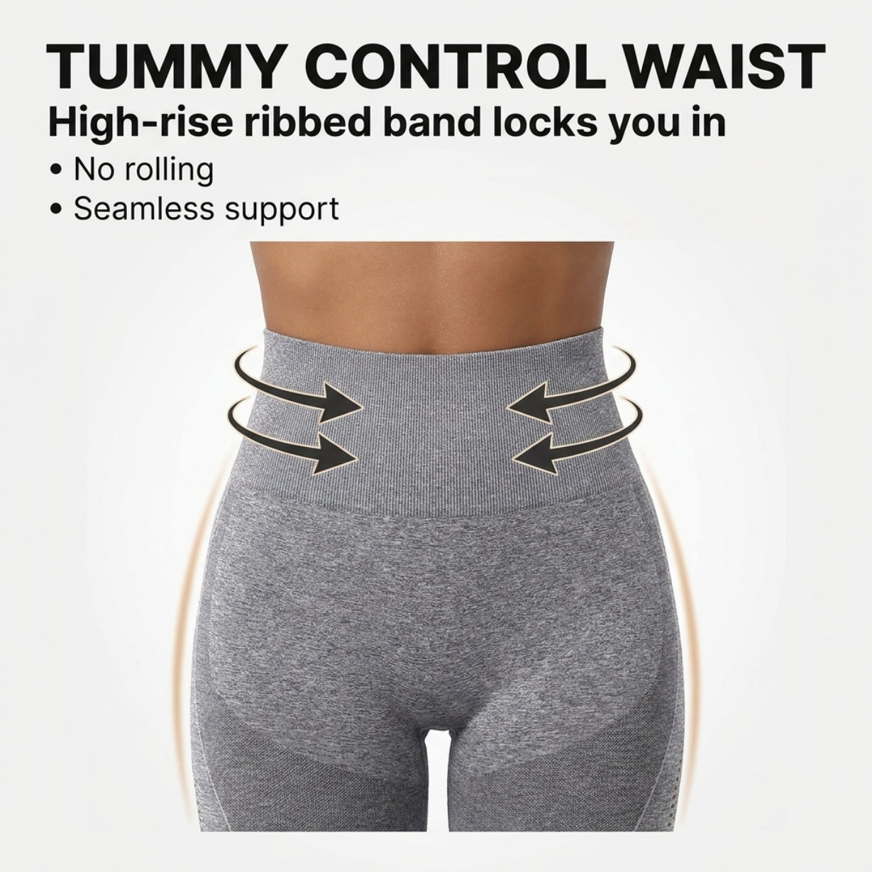 Yogazen Women's High-Waist Seamless Leggings – Ruched Butt Tummy-Control Tights