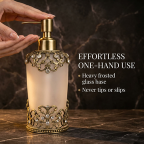 Amara Bliss modern decorative lotion dispenser by LB24585, 9 oz handmade bathroom soap dispenser with sleek design.