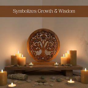 Mauk Tree of Life Wooden Sculpture – Hand-Carved Decorative Art | Decozen Luxe, Gift for Mom