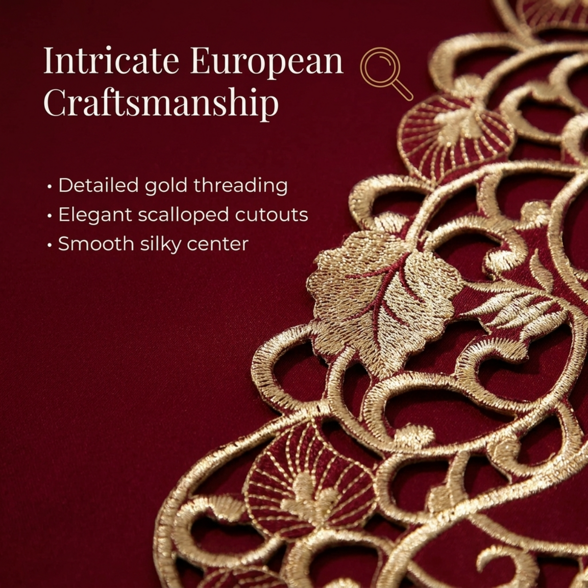 Burgundy Gold Placemats – Royal Garnet, 12x18 Inch