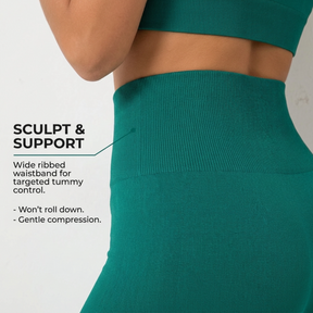 Yogazen Women's Seamless 2-Piece Workout Set – Green