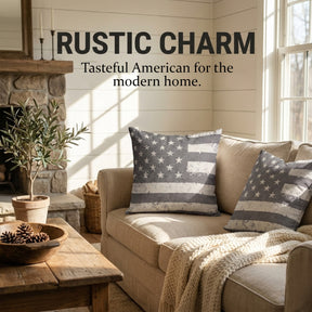 Patriotic Throw Pillow Set - 3 USA Pillow Covers 18x18 Inch with Zipper Closure