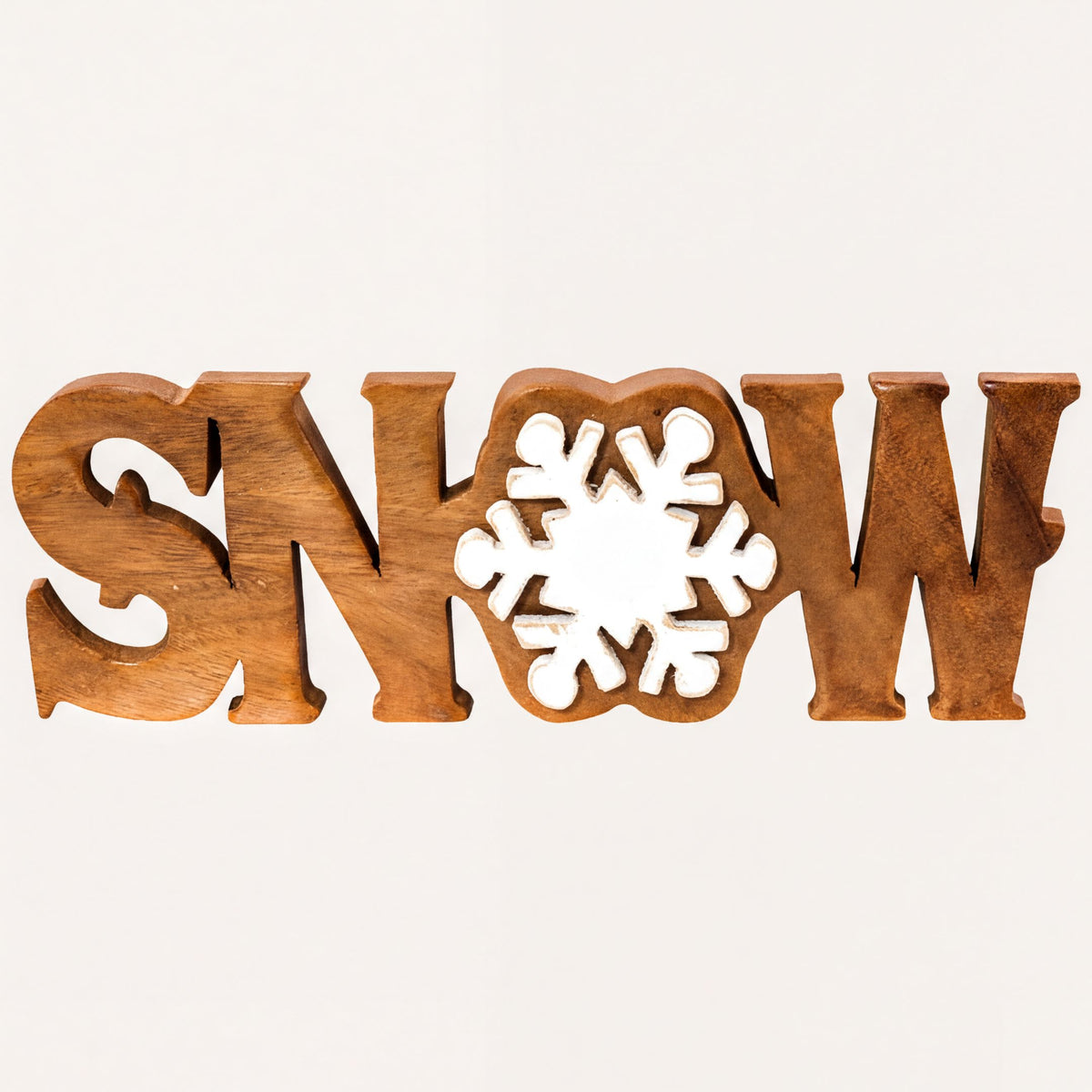 Hand-carved wooden sculpture titled Winter Grace by LAY033, featuring intricate seasonal home decor design.