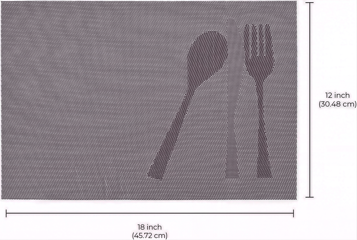 Set of four Devonshire light brown PVC placemats, washable table protectors for kitchen decor, durable and stylish.