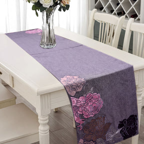 Embroidered decorative table runner with intricate patterns, designed to enhance table settings and add elegant charm.