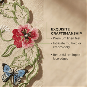 Beige Sandy Dune table doilies from Maliana Collection, 15-inch elegant linen table décor by RIZ-007-DL.