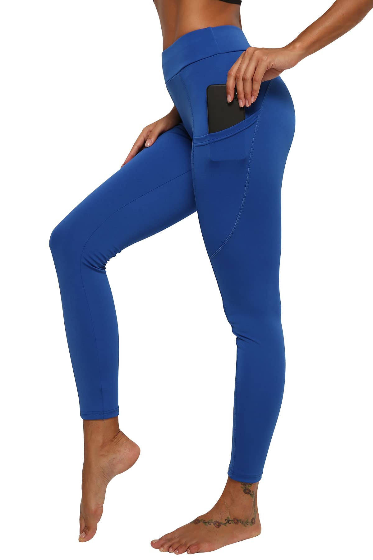 Yogazen Seamless Leggings with Pockets - Blue