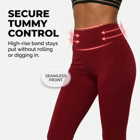 Yogazen Seamless Leggings with Pockets - Maroon