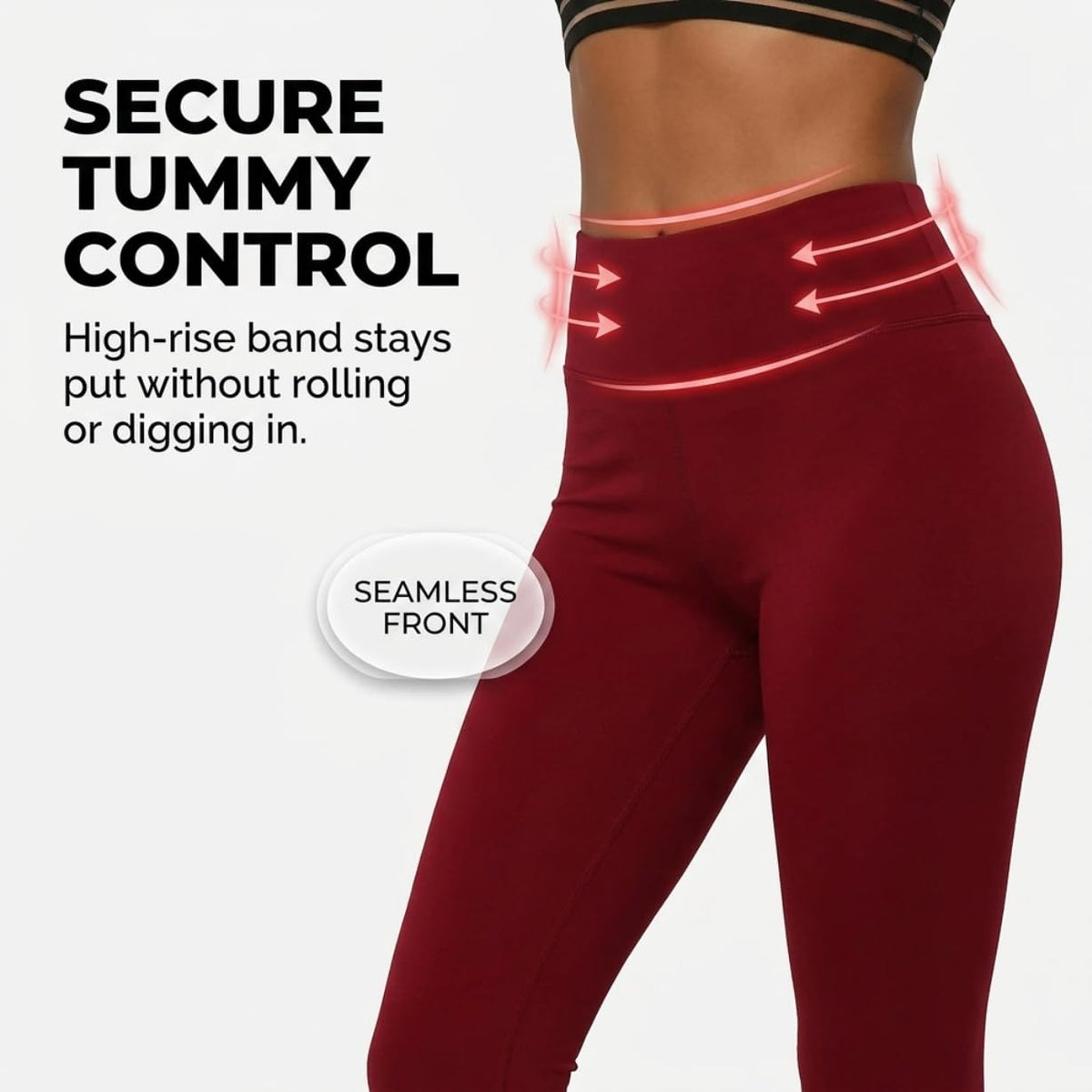 Yogazen Seamless Leggings with Pockets - Maroon