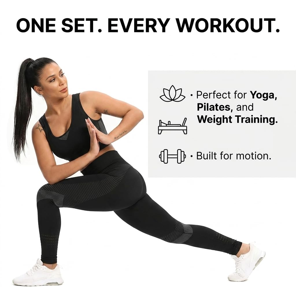 Decozen 2-Piece Crop Tank Workout Set - Black