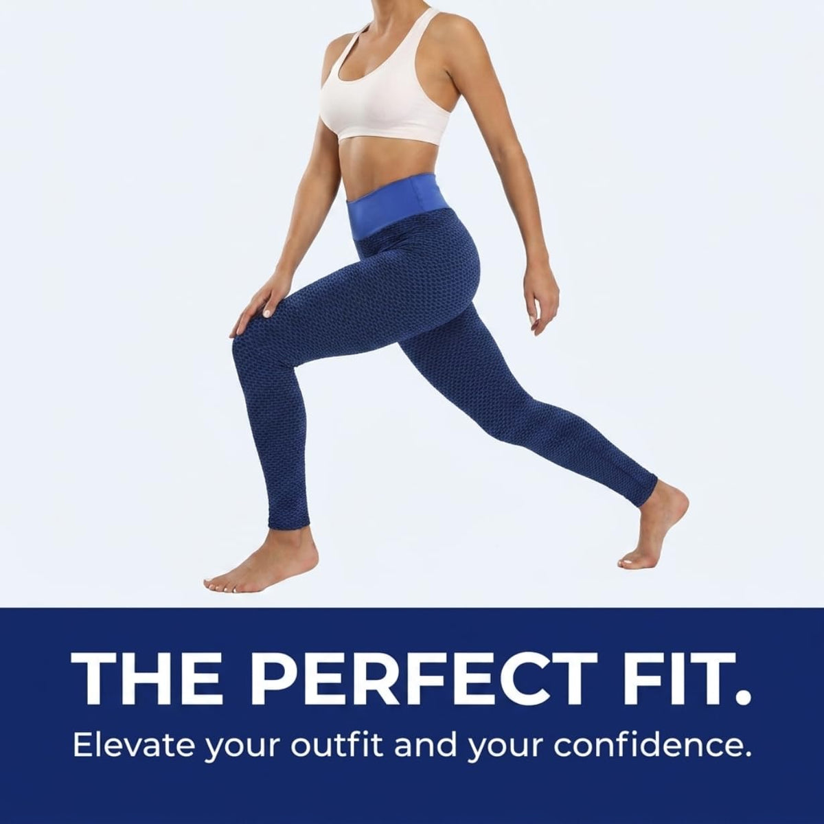 Yogazen Women's High-Waist Capri Leggings – Blue