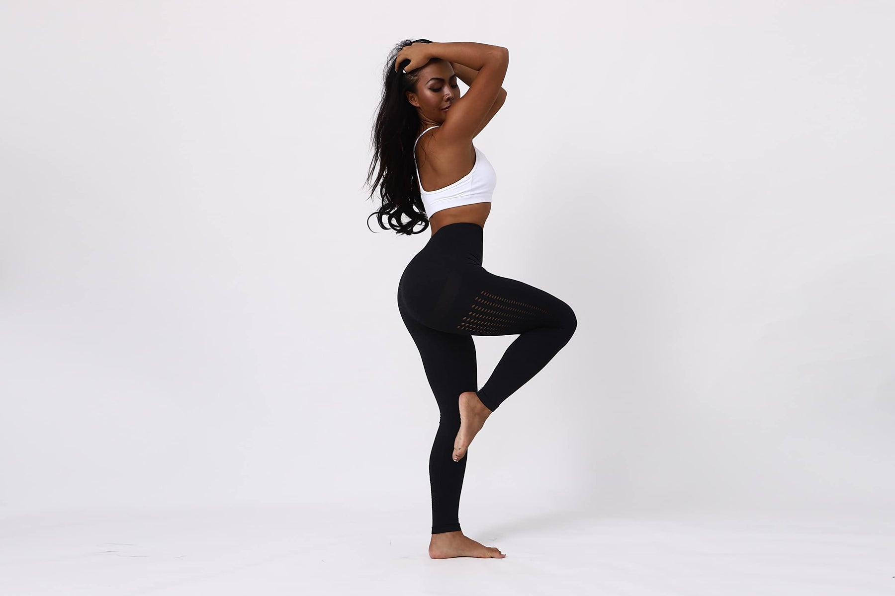 Yogazen Women's High-Waist Seamless Leggings – Black