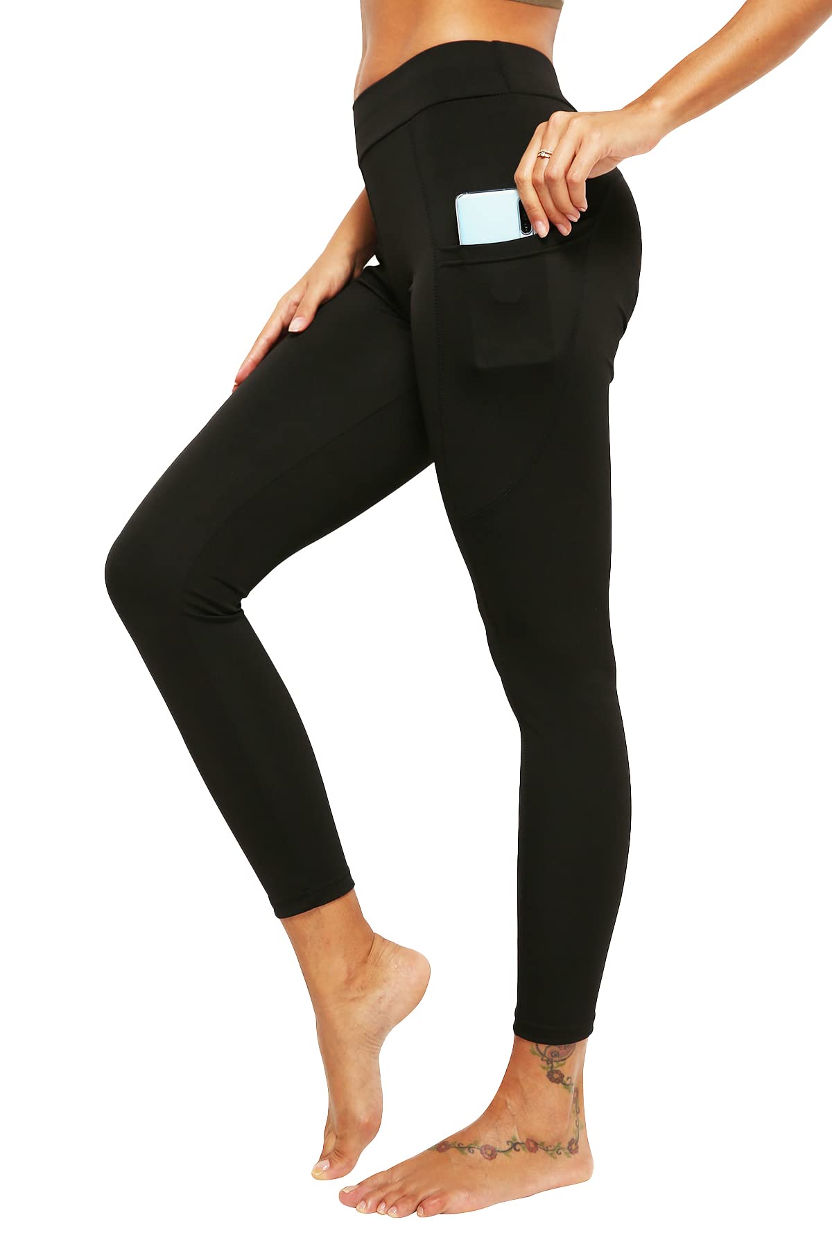 Yogazen Seamless Leggings with Pockets - Black
