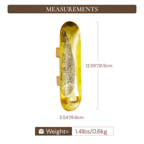 Gold Wall Candle Sconces with Feather Design - Set of 2 - Decozen 