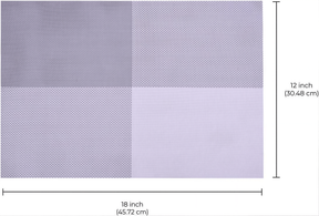 Set of four Notting Hill white and gray PVC placemats, washable and heat resistant for dining table use.